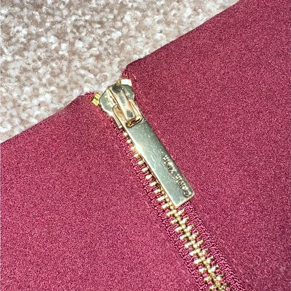 Calvin Klein Sleeveless Scuba Crepe Sheath Dress, Deep Burgundy, Size 12 - Picture 6 of 12